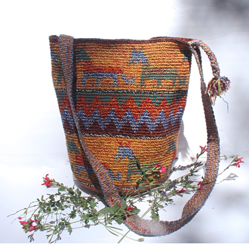 Peruvian Boho Style Bucket Bag - image 1